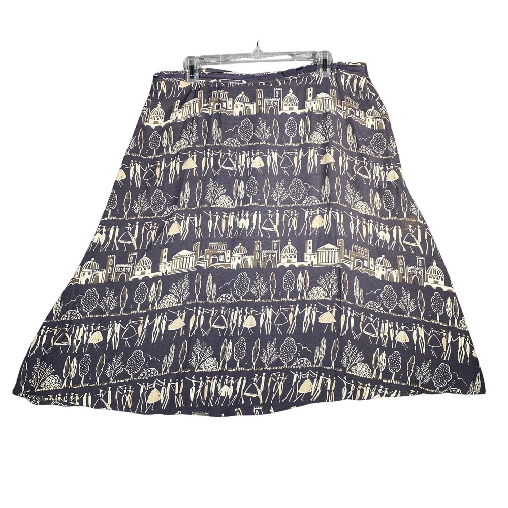 Liz Claiborne Petite Maxi Skirt Italian Village Print Women's Size 16P